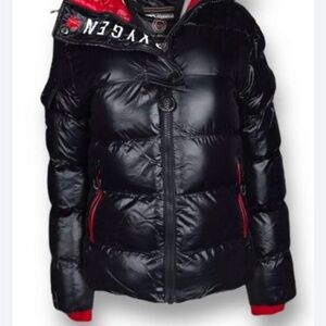 Woman’s xs oxygen Black and red Puffer Jacket